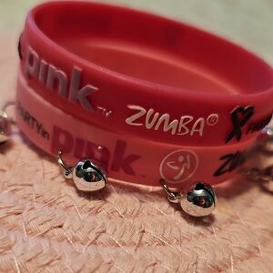 Zumba Pink Silicone Bracelets with Bells